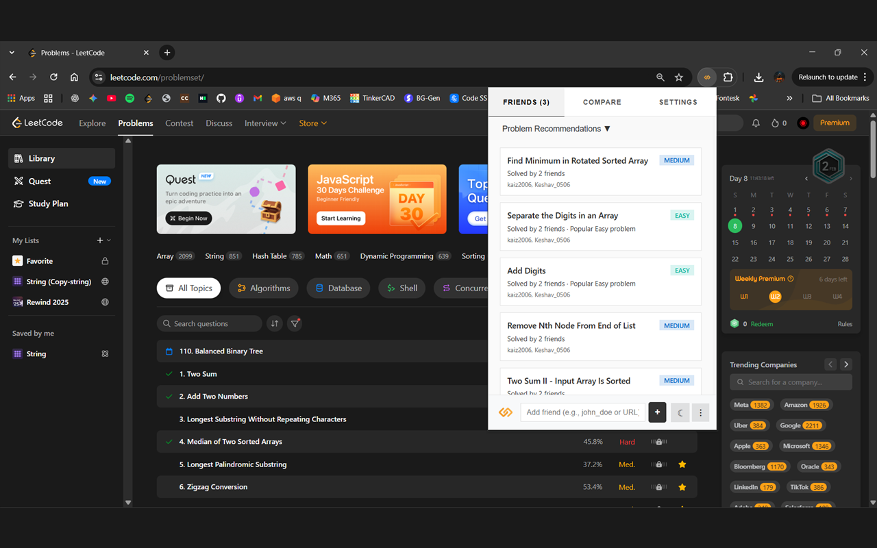 Problem Recommendations